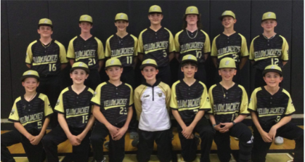 The Hayesville Middle School Baseball consists of, front, from left, Hunter Hill, Rhett Sellers, Robbie Barter, Brady Gerdes, Daxon Bruggers, Jacob Cody and Porter Hood; back, from left, Landon Cheeks, Silas Lovingood, Brady Reynolds, Daemien Soto, Lawson Bailey, Micah Moss and Carson Reece. 