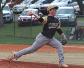 Caden McClure pitches to the Braves.